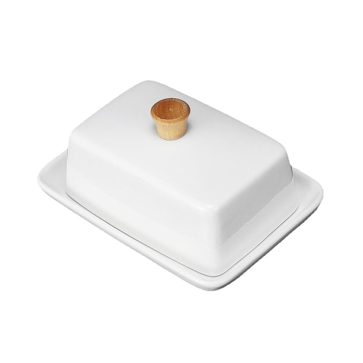 Porcelain Butter Dish With Lid Holder Serving Storage Tray Plate Storage Container Pizza Plate Image 7