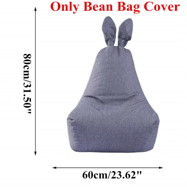 Rabbit Shape Bean Bag Chair Seat Sofa Cover For Adults Kids Without Filling Home Room Image 7