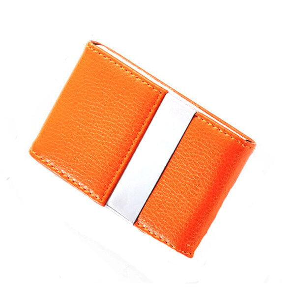 PU Leather Card Holder Double Open Credit Card Case ID Card Storage Box Business Travel Image 1