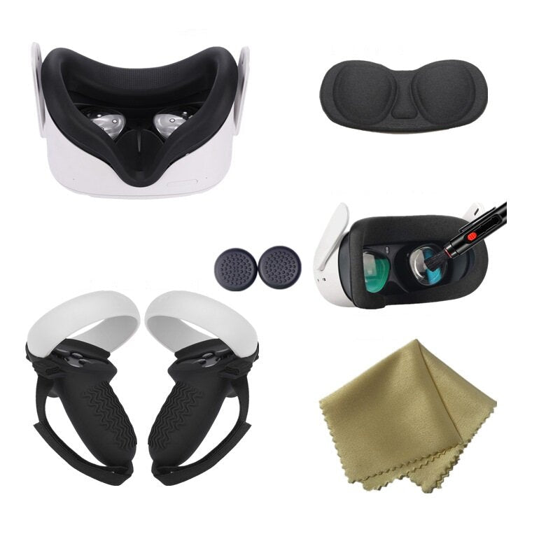 Silicone Eye Mask Dust-proof Lens Hood for Oculus Quest 2 VR Headset VR Glasses Silicone Cap Controller Handle Image 1