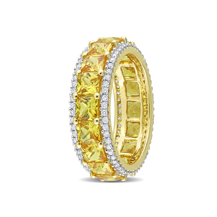 4.80 Carat (ctw) Yellow Sapphire Ring Band with Diamonds in 14K Yellow Gold Image 4