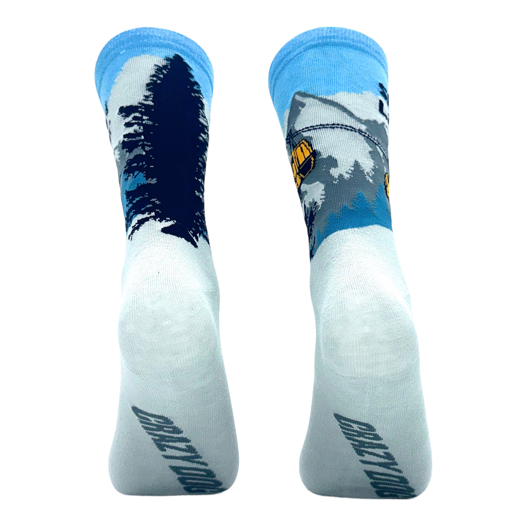 Mens Ski Ya Later Socks Funny Skiing Lodge Mountain Vacation Joke Footwear Image 4