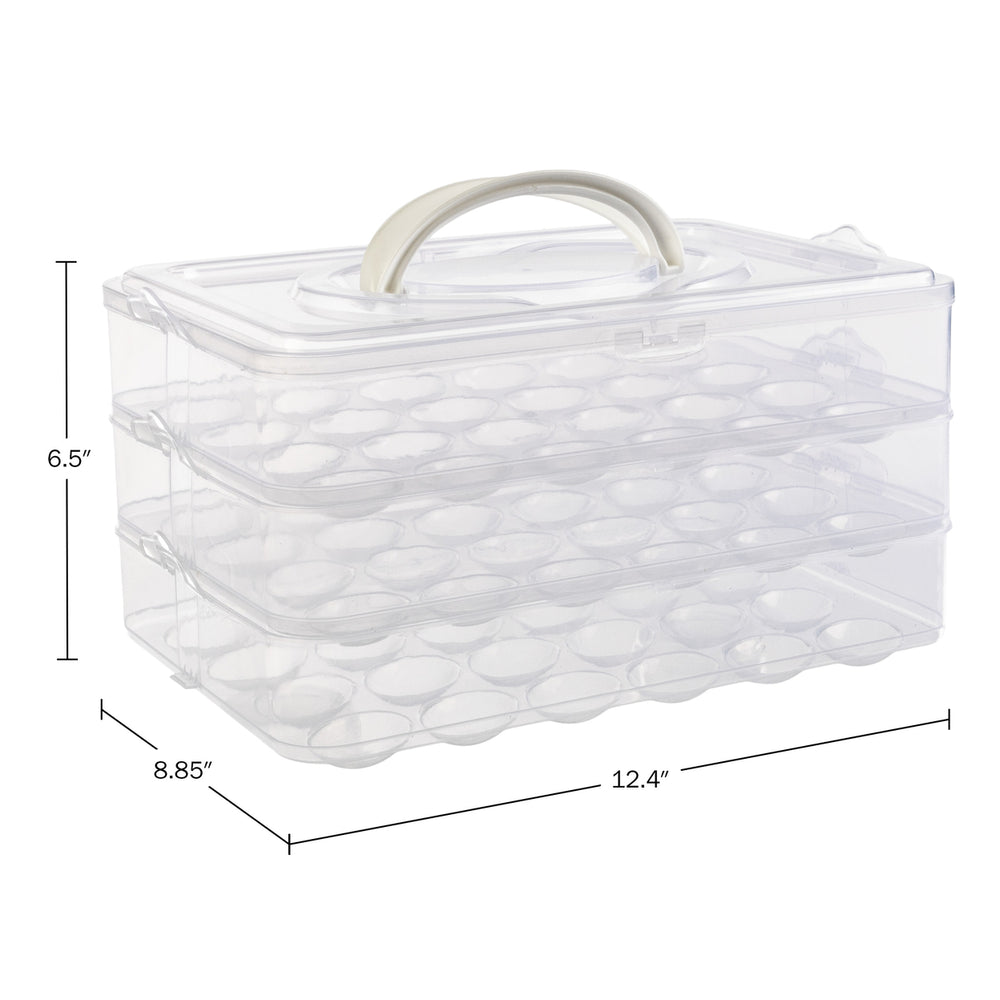 Egg Container for Refrigerator Large-Capacity Egg Holder with Lid and Handle Image 2