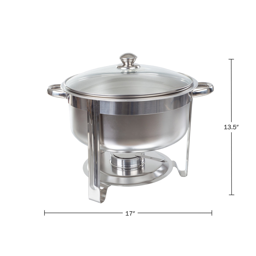 Round 7.5 QT Chafing Dish Buffet Set Food Warmers for Parties Stainless Steel Image 2