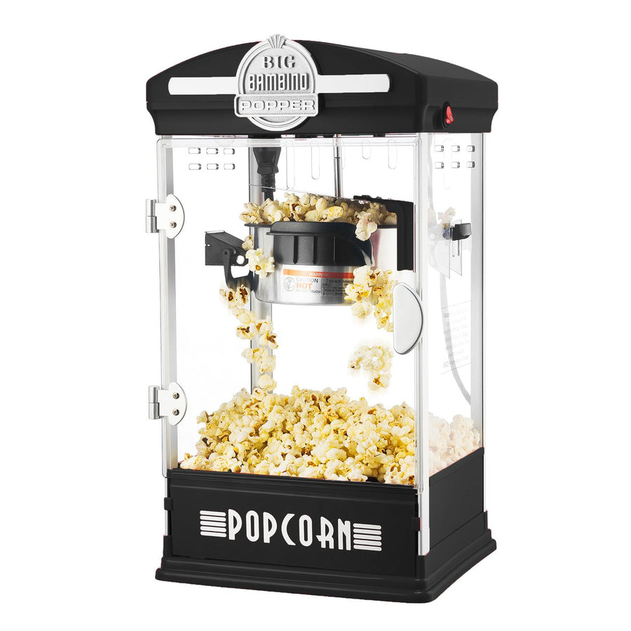 Counter Top Retro Style 4 Ounce Home Big Black Popcorn Machine Image 1