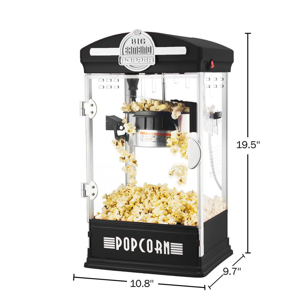 Counter Top Retro Style 4 Ounce Home Big Black Popcorn Machine Image 2