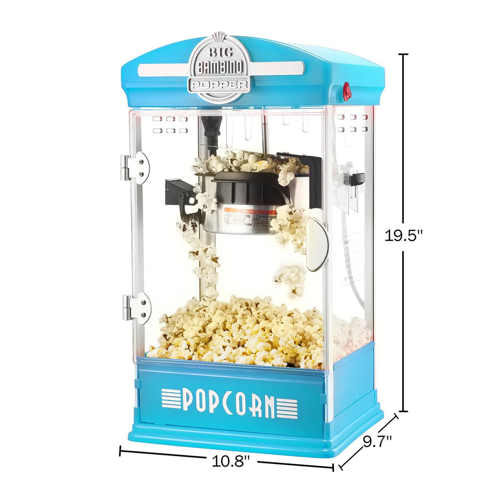 Counter Top Retro Style 4 Ounce Home Big Blue Popcorn Machine Image 2