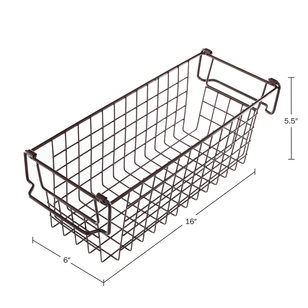 3 Storage Bins Basket Set Storage Small Medium Large Shelf OrganizersBrown Image 2