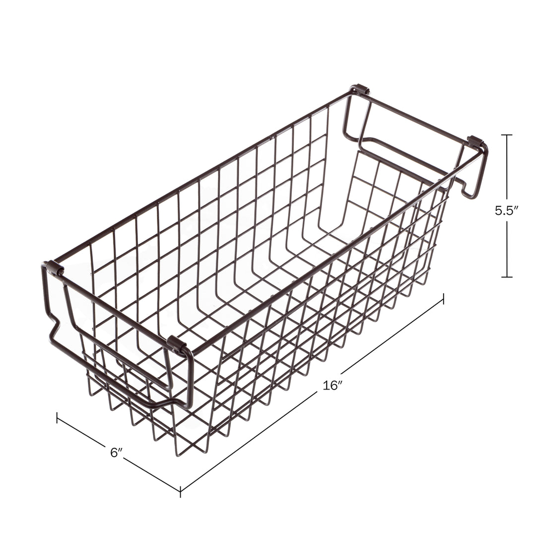 3 Storage Bins Basket Set Storage Small Medium Large Shelf OrganizersBrown Image 2