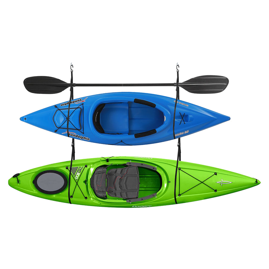 Double Kayak Storage Strap Garage Canoe Hoists 100 lb Capacity Rad Sportz Image 1