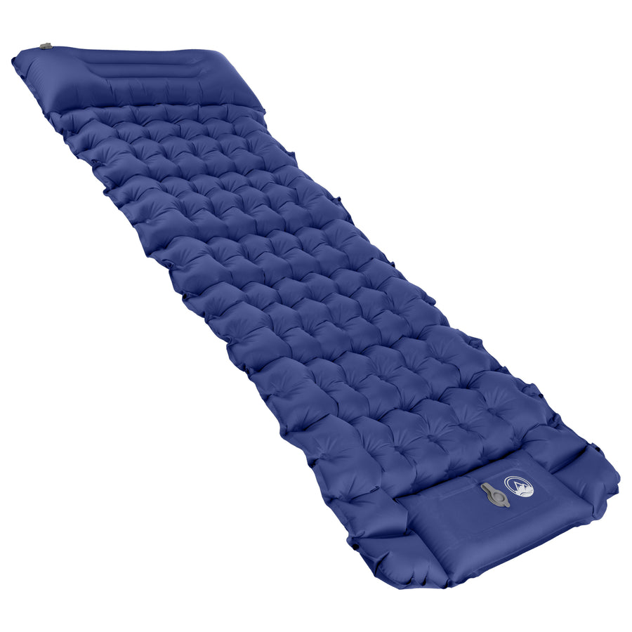 Inflatable Sleeping Pad Built-in Foot Pump Waterproof Mattress 77 x 27 Inch Image 1