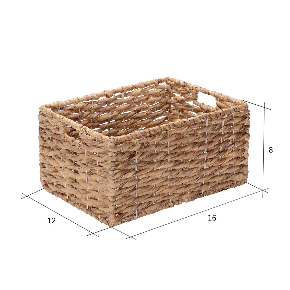 2 Set Handmade Wicker Baskets Nesting Seagrass Storage Bins w/ HandlesNatural Image 2