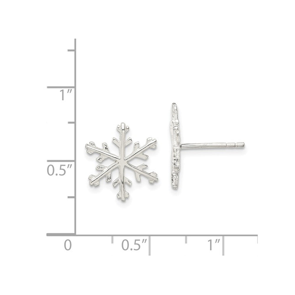 Sterling Silver Snowflake Post Earrings Image 2