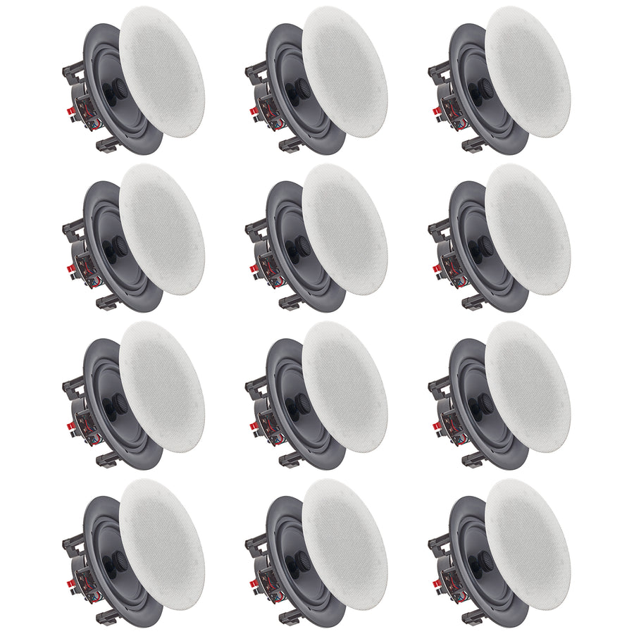 Set of (12) Vaiyer  6.5 Inch 8 Ohm 200 Watts Frameless SpeakersFlush Mount in-Wall in-Ceiling 2-Way Mid Bass Woofer Image 1