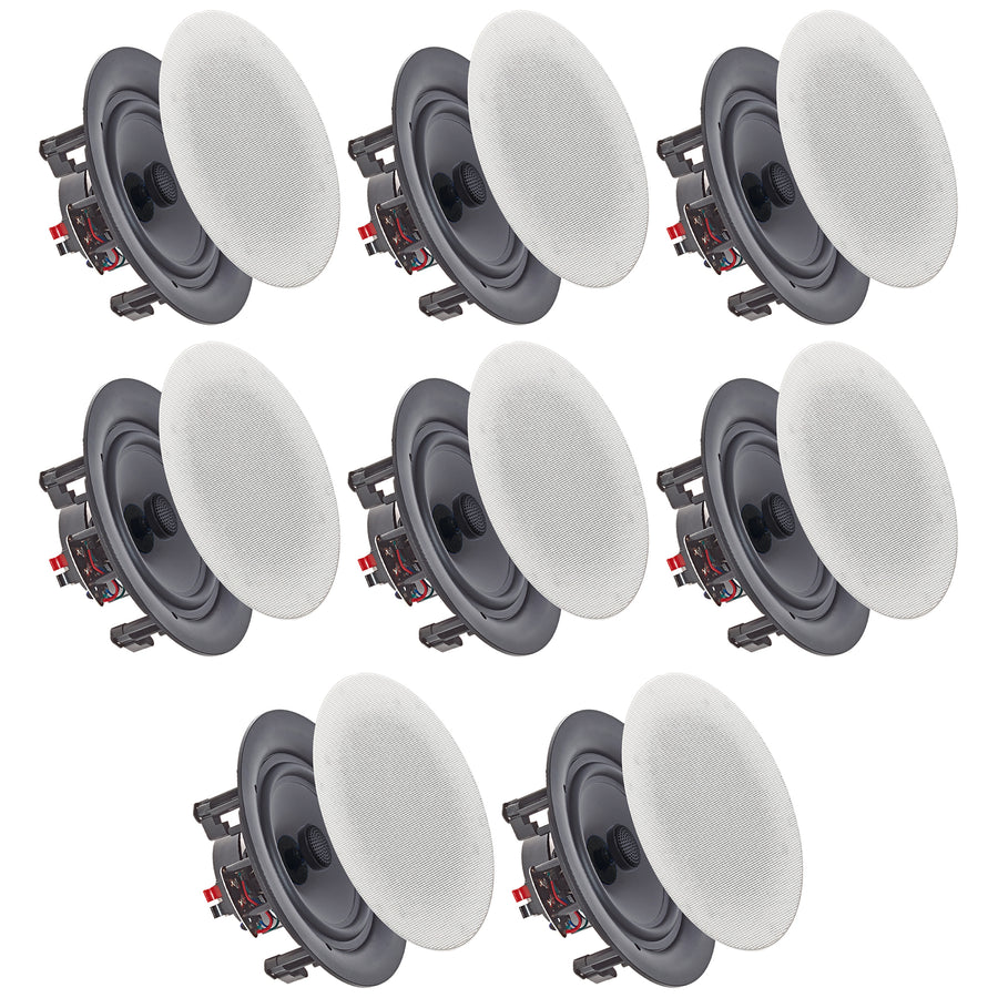 Set of (8) Vaiyer 6.5 Inch 8 Ohm 200 Watts Frameless SpeakersFlush Mount in-Wall in-Ceiling 2-Way Mid Bass Woofer Image 1