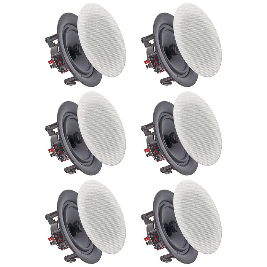 Set of (6) Vaiyer 6.5 Inch 8 Ohm 200 Watts Frameless SpeakersFlush Mount in-Wall in-Ceiling 2-Way Mid Bass Woofer Image 1