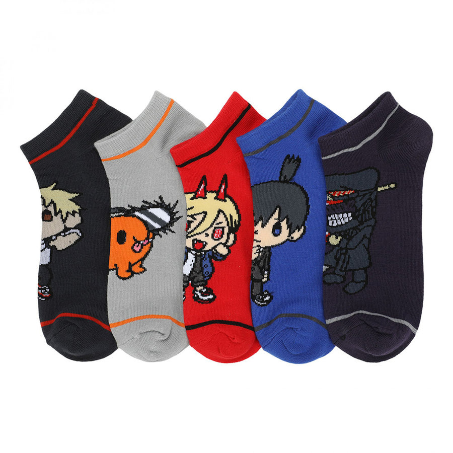 Chainsaw Man Chibi Characters 5-Pair Pack of Ankle Socks Image 1