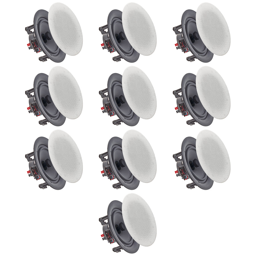 Set of (10) Vaiyer 5.25 Inch 8 Ohm 175 Watts Frameless SpeakersFlush Mount in-Wall in-Ceiling 2-Way Mid Bass Woofer Image 1