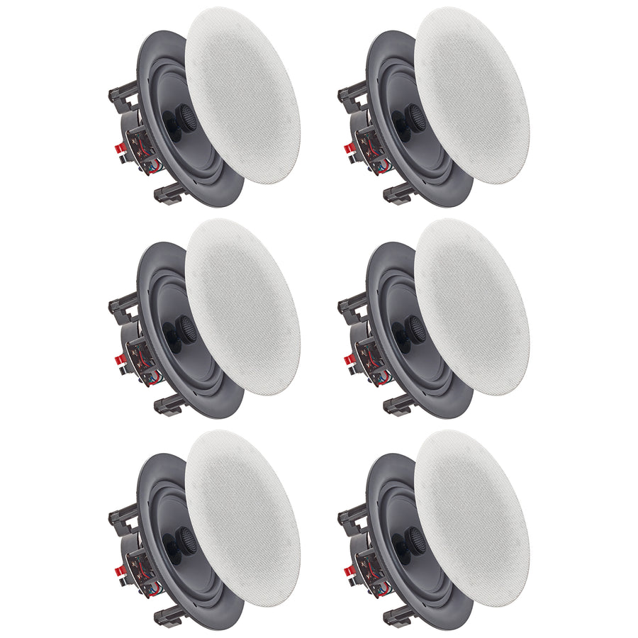 Set of (6) Vaiyer 5.25 Inch 8 Ohm 175 Watts Frameless SpeakersFlush Mount in-Wall in-Ceiling 2-Way Mid Bass Woofer Image 1