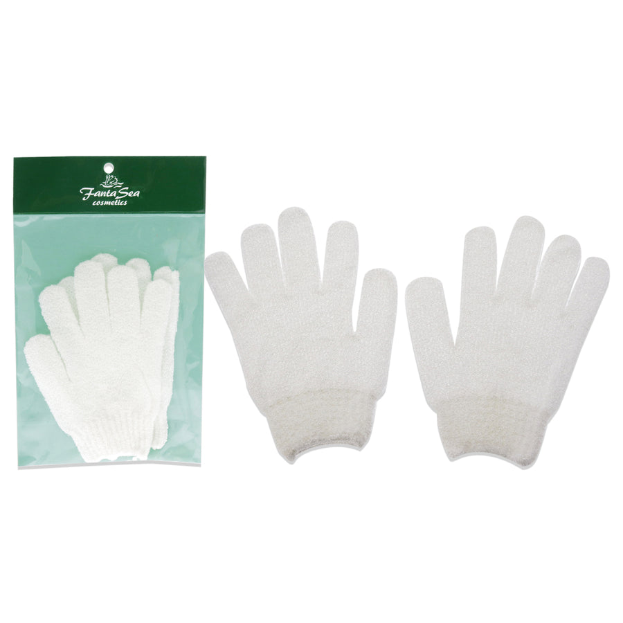FantaSea Exfoliating Gloves - White 1 Pair Image 1