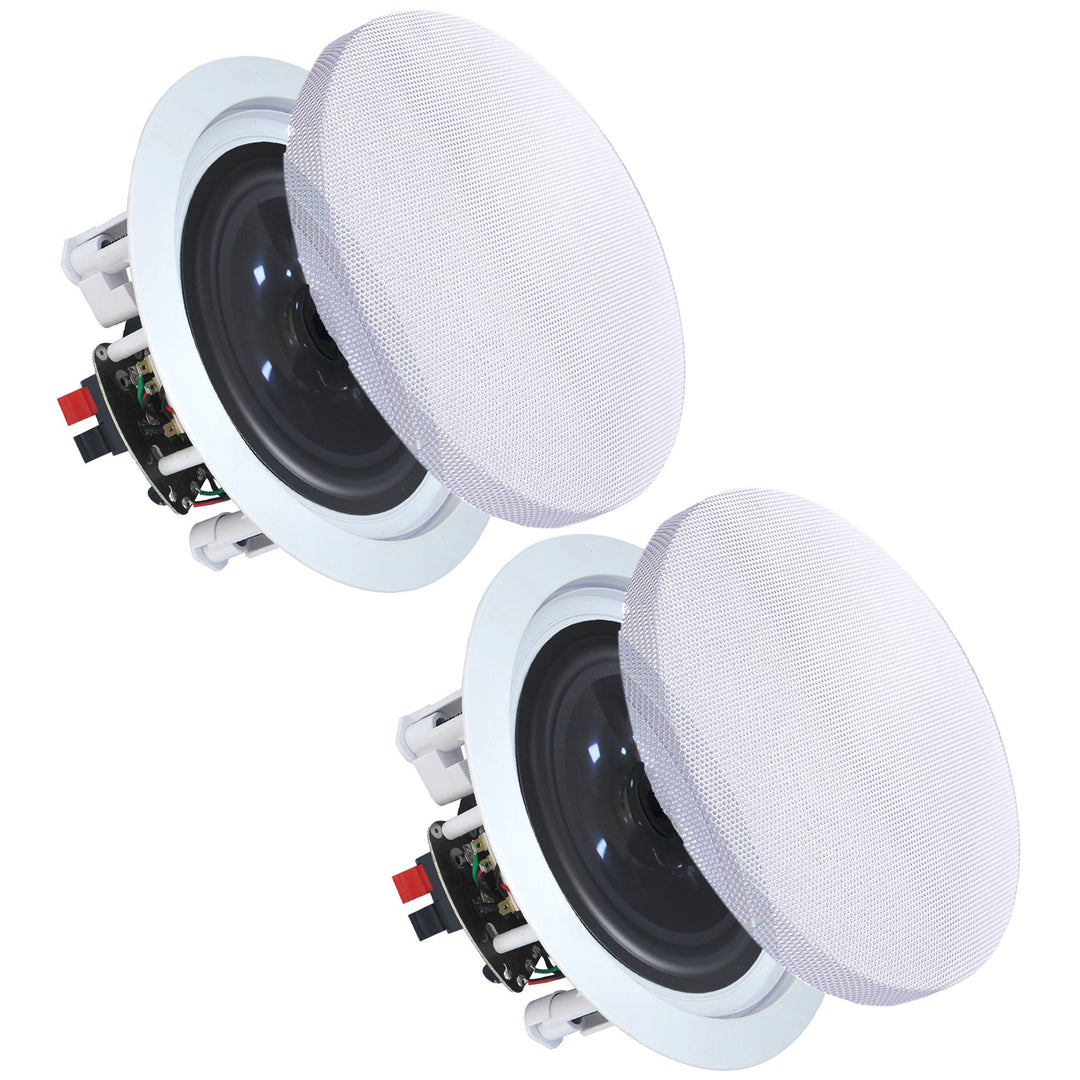 Set of (4) Vaiyer 6.5 Inch 8 Ohm 200 Watts SpeakersFlush Mount in-Wall in-Ceiling 2-Way Mid Bass Woofer Speakers with Image 2