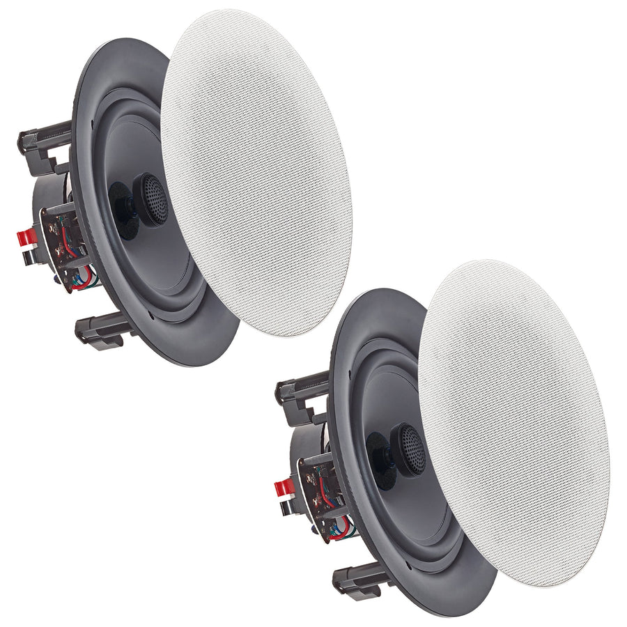 Pair Vaiyer 6.5 Inch 8 Ohm 200 Watts SpeakersFlush Mount in-Wall in-Ceiling 2-Way Mid Bass Woofer Speakers with Image 1