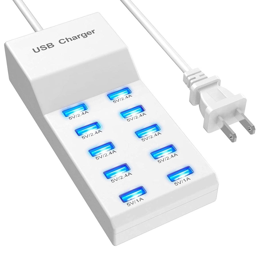 10 Ports USB Charging Station Hub 50W USB Wall Charger Fast Charging Power Adapter for Phone Tablet Image 1