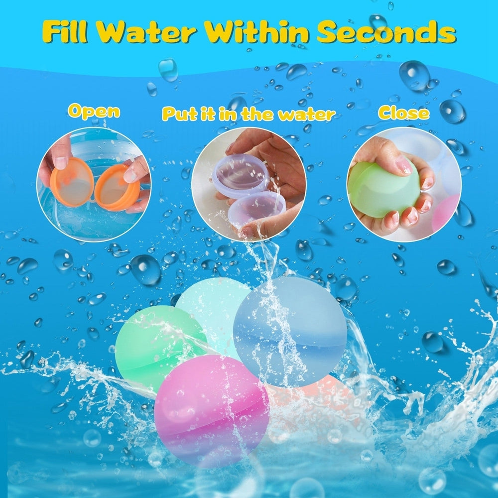 12Pcs Reusable Water Balloons Refillable Silicond Water Bombs for Water Games Water Balls for Summer Fun Image 2