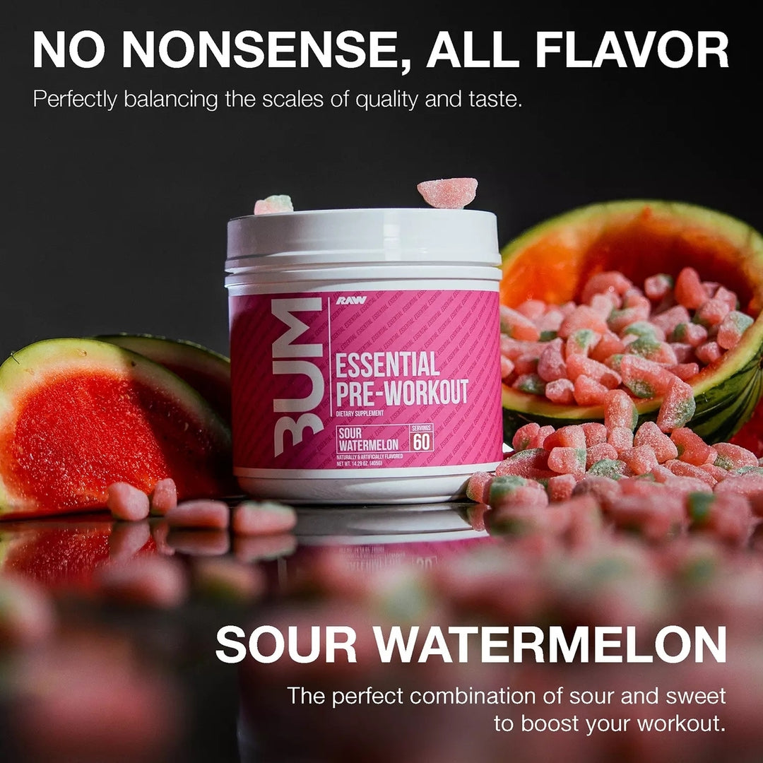 RAW Nutrition CBUM Essential Pre Workout PowderSour Watermelon (60 Servings) Image 4