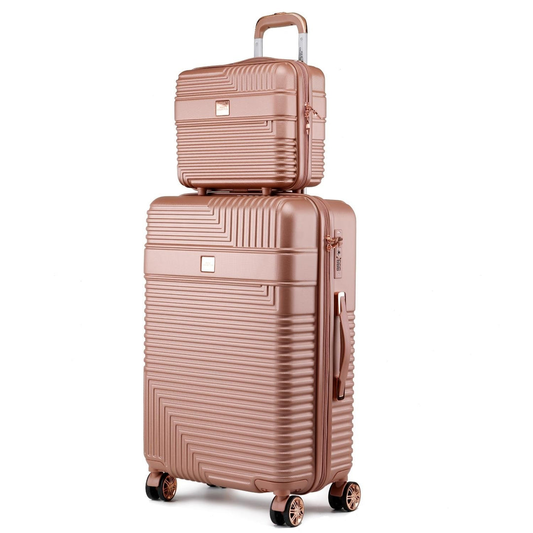 MKF Collection Mykonos Luggage Set with a Medium Carry-on and Small Cosmetic Case 2 pieces by Mia K Image 1