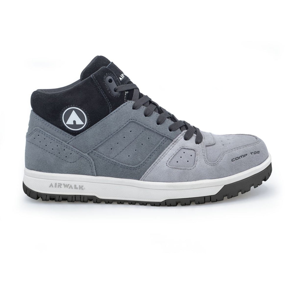 AIRWALK SAFETY Mens Mongo Mid Composite Toe EH Work Boot Grey/White - AW6351  GREY/WHITE Image 2