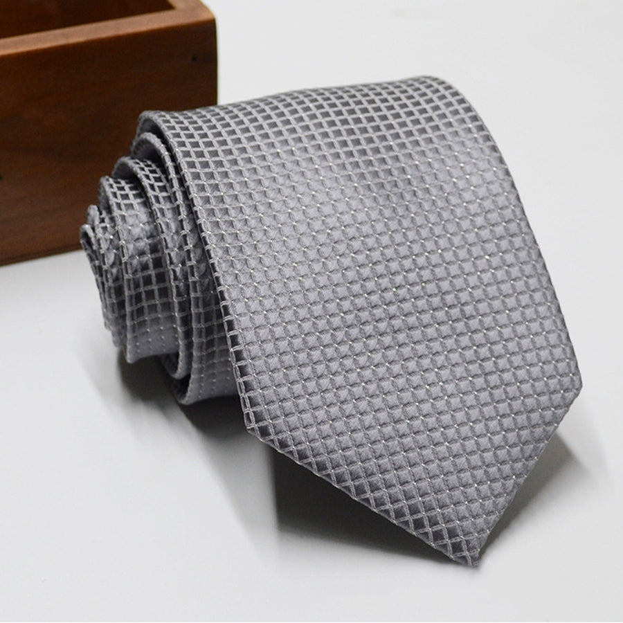 All Match Neck Tie Solid Color Comfortable Lightweight Universal Men Tie for Business Image 1