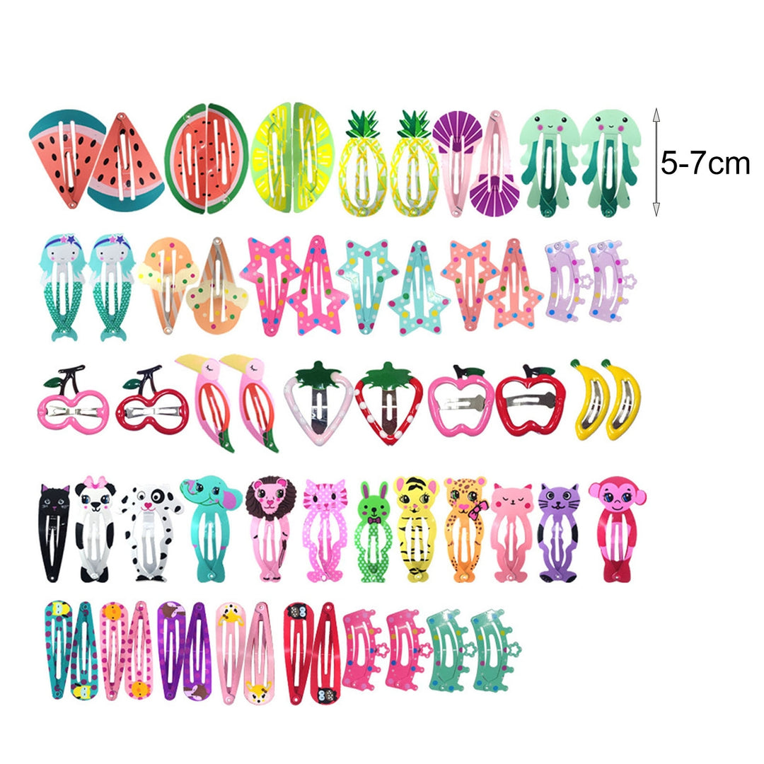 60Pcs Hair Clips Animal Five-pointed Star Children Bright Color All Match Snap Barrettes for Festival Image 4