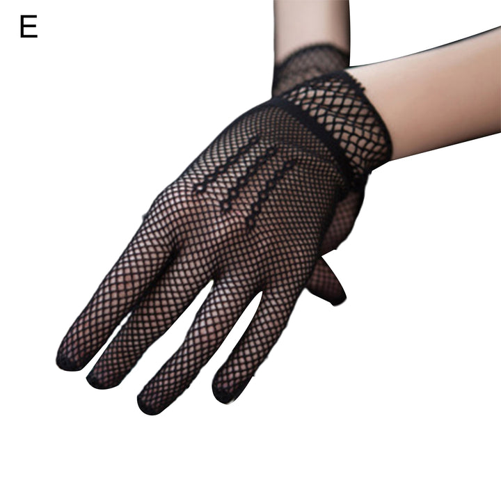 1 Pair Bridal Gloves Lace Breathable Ladies Stretchy Bow-knot Gloves for Party Image 6