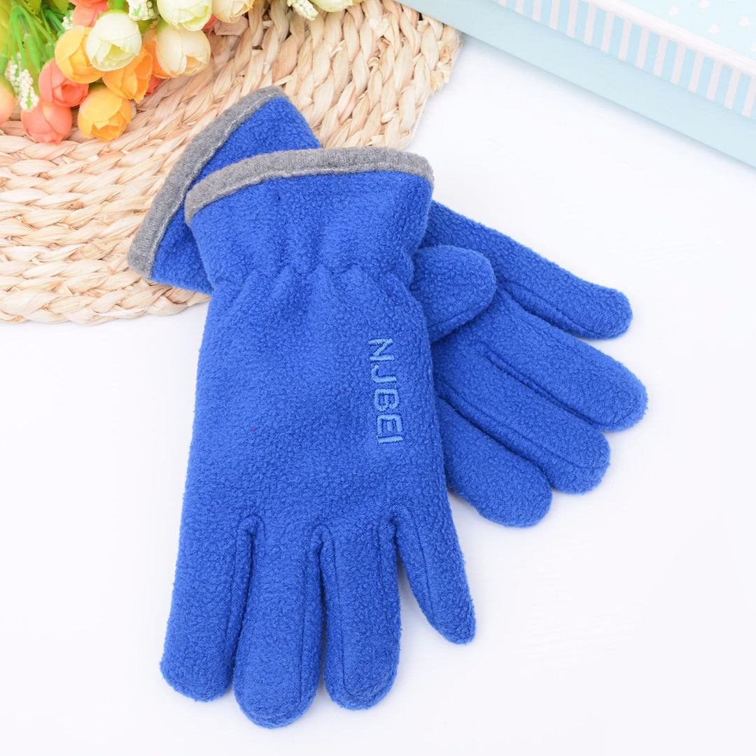 1 Pair Gloves Keep Warm Thickening Fleece Wear-resistant Comfortable Driving Mittens for Children Image 9