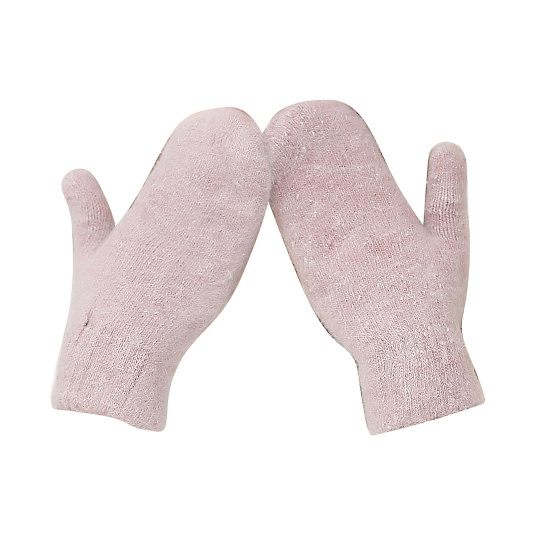 1 Pair Cold-proof Ladies Gloves Solid Color Women Accessories High Elasticity Full Finger Gloves for Skiing Image 4