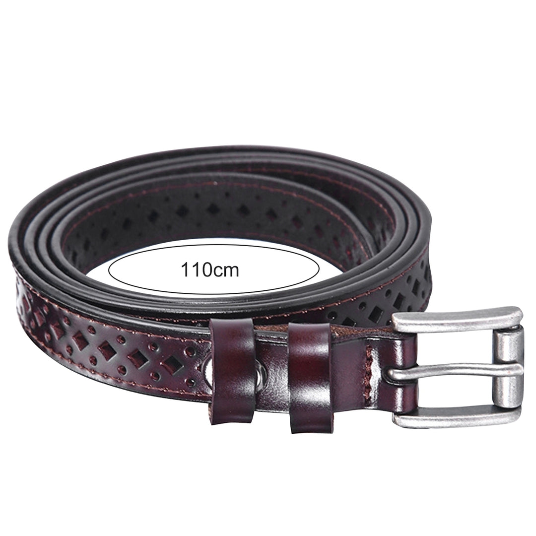 Waist Belt Alloy Buckle Faux Leather Multi Holes Hollow Out Waist Strap for Daily Wear Image 12