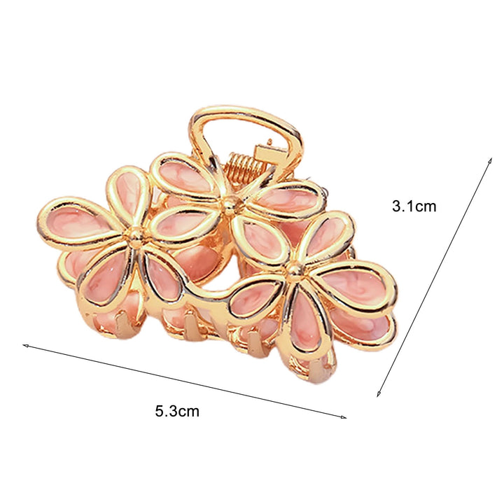 Bright Color Crossing Teeth Big Hair Clip Alloy Sweet Flower Shape Hair Claw Styling Tool Image 10