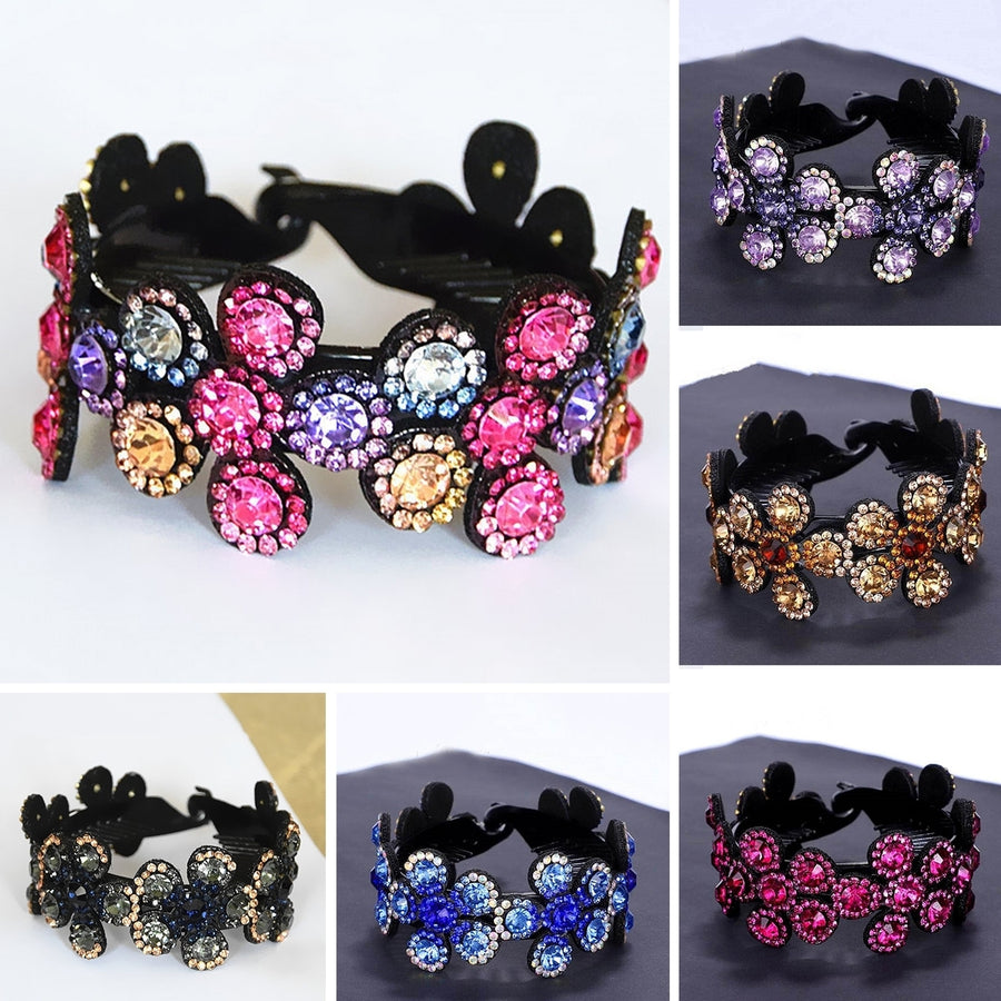 Dense Tooth Simple Meatball Head Hairpin All-match Rhinestone Flower Shape Hair Claw Hair Styling Tool Image 1