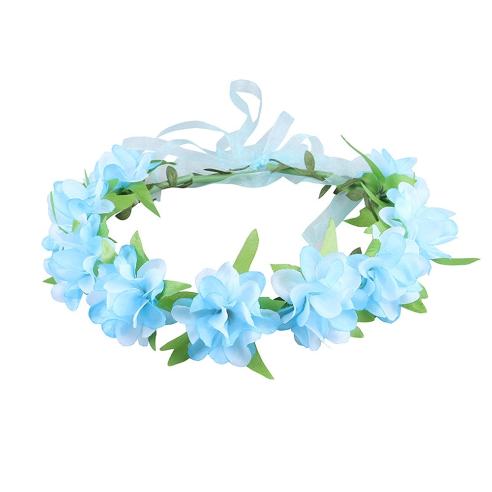 Bridal Wreath Realistic Looking Highly Simulated Fabric Bridal Hair Garland Headpiece Headwear Decor for Girl Image 2