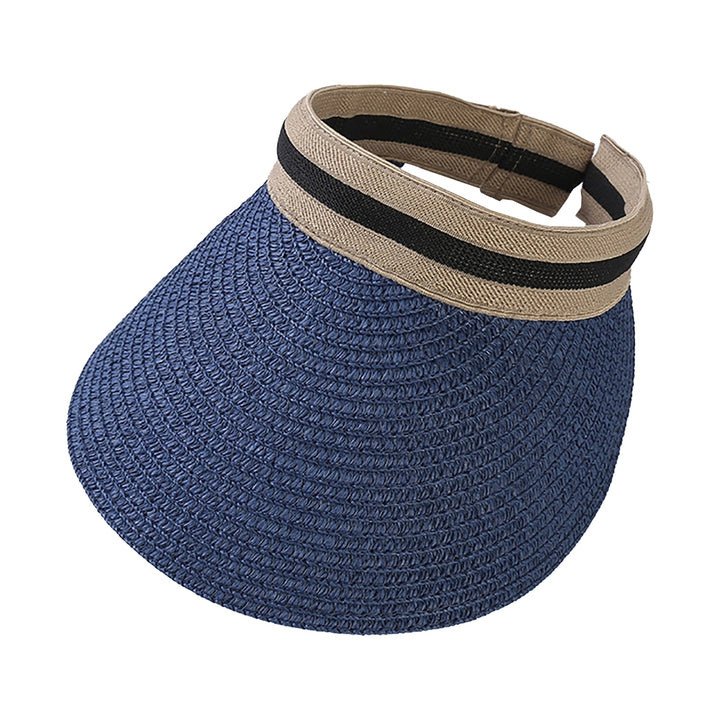Sun Hat Adjustable UV Protection Breathable Straw Weaving Visor Hat for Summer Image 7