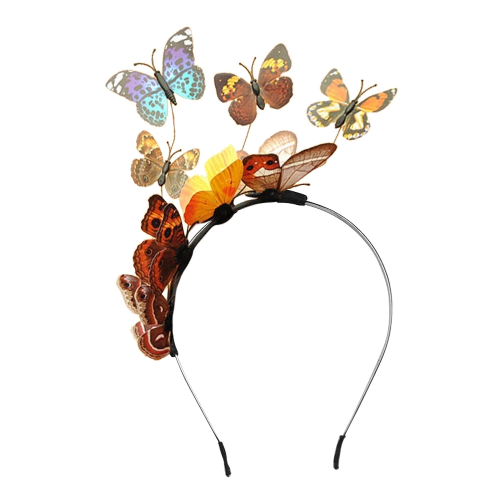 Hair Hoop Long Lifespan  Creative  Plastic Colorful Three-dimensional Butterfly Headband for Birthday Parties Image 2
