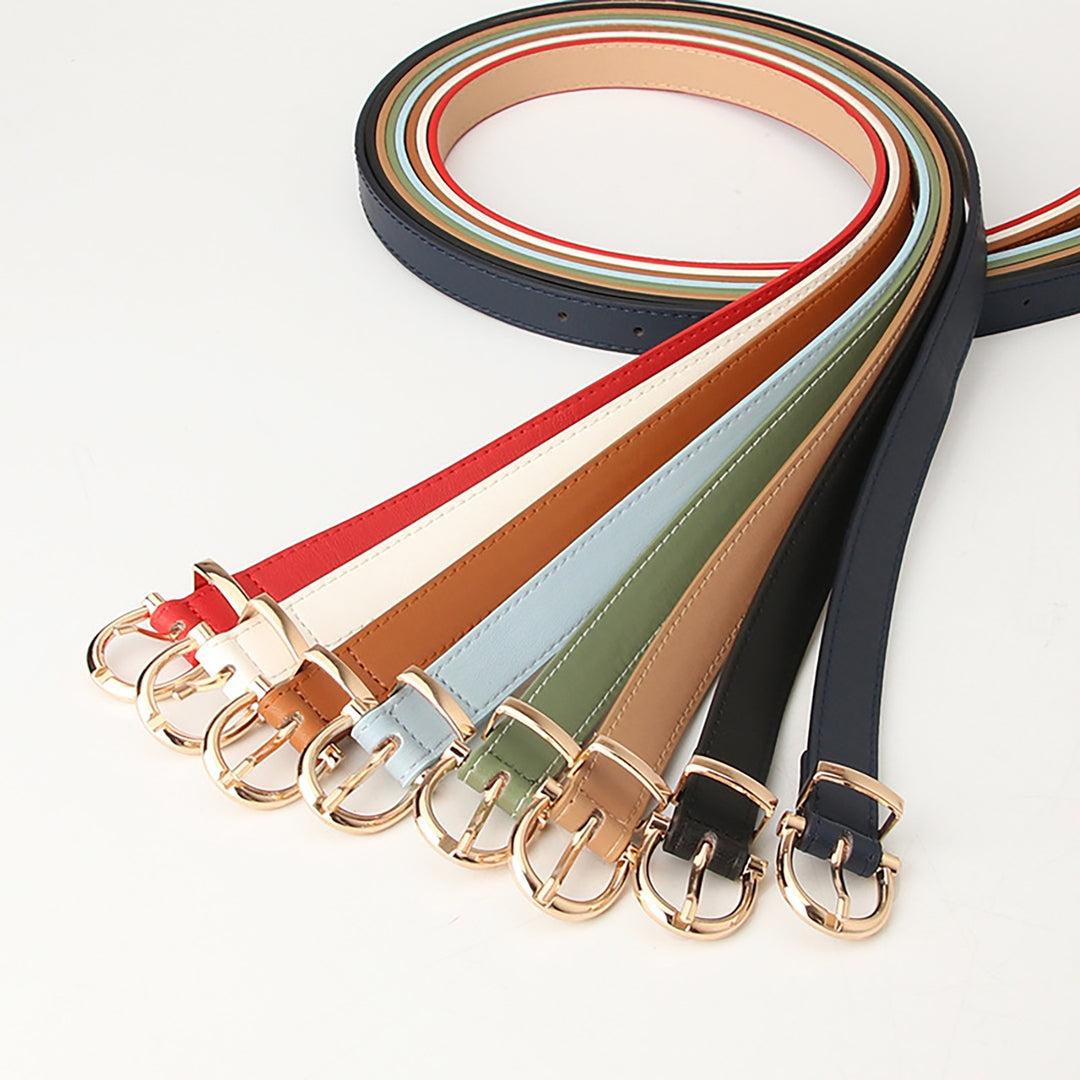 Adjustable Waist Belt Modern Faux Leather Korean Style Women Belt for Shorts Image 11