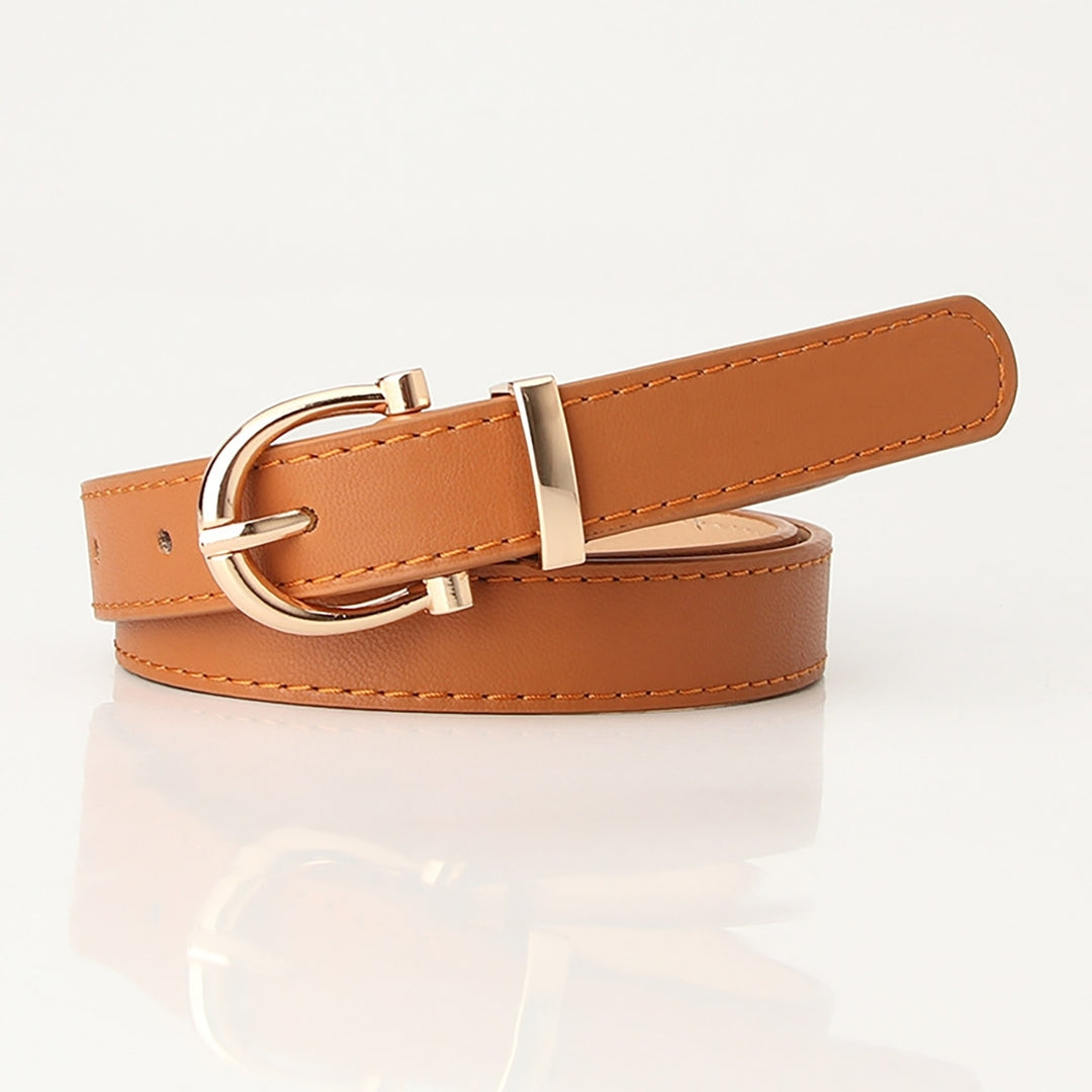 Adjustable Waist Belt Modern Faux Leather Korean Style Women Belt for Shorts Image 12