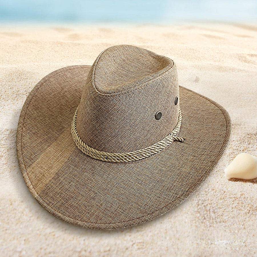 Breathable Cowboys Hat Sunscreen Wide Brim Sweat-wicking Panama Hat Outdoor Supplies Image 1
