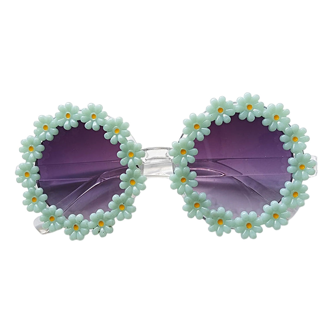 Sun Protection Kids Sunglasses Anti-UV Creative Round Sunflower Children Glasses for Holiday Image 11