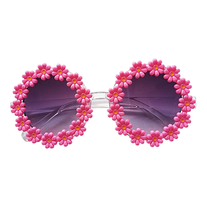 Sun Protection Kids Sunglasses Anti-UV Creative Round Sunflower Children Glasses for Holiday Image 12