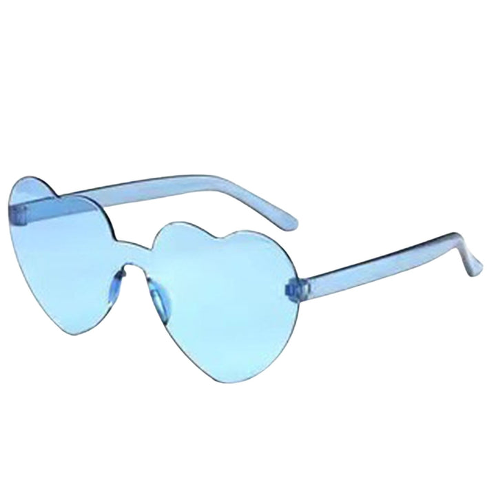 Lady Sunglasses Eye Protection Solid Color Cute Heart Shape Transparent Outdoor Sunglasses for Travel Image 4