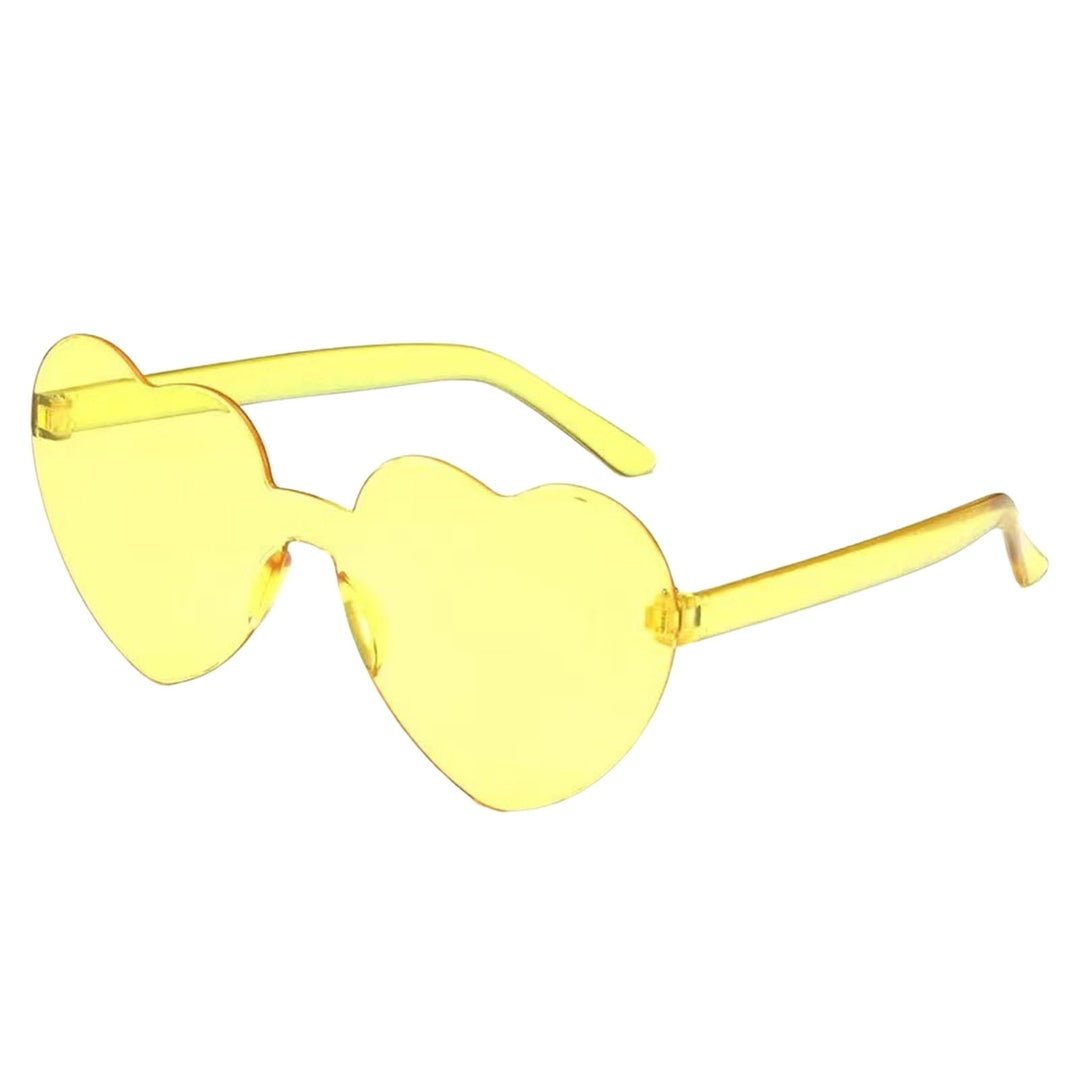 Lady Sunglasses Eye Protection Solid Color Cute Heart Shape Transparent Outdoor Sunglasses for Travel Image 6