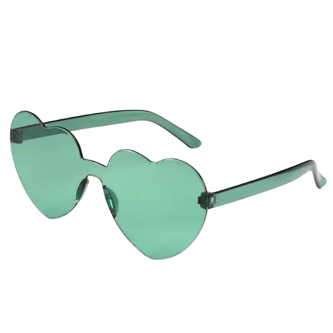 Lady Sunglasses Eye Protection Solid Color Cute Heart Shape Transparent Outdoor Sunglasses for Travel Image 8